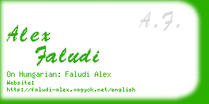 alex faludi business card